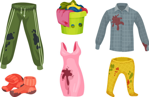 脏衣服或脏衣服上有污点和泥图片下载