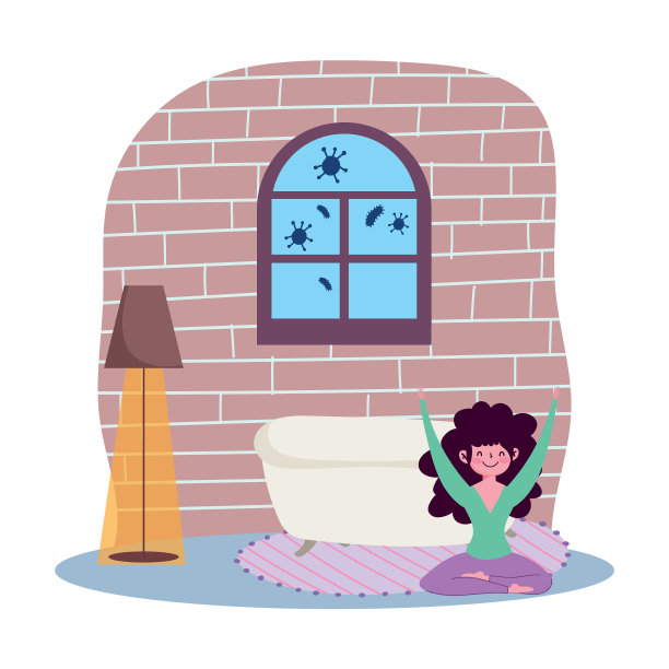 浴缸隔离的女孩待在家里图片下载