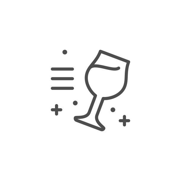 红酒杯线条轮廓图标图片下载