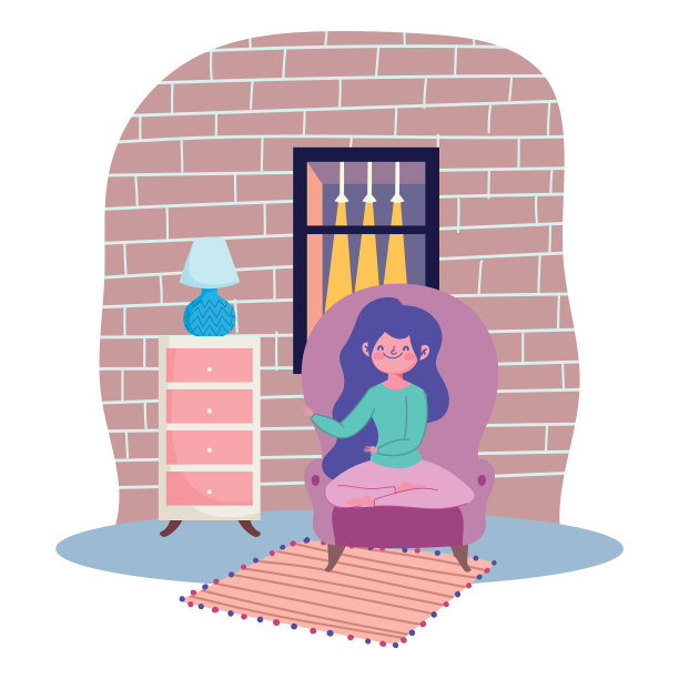 女孩坐在椅子上做瑜伽姿势图片下载