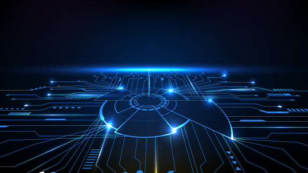 抽象背景的未来的主要核心处理器芯片与电路线图片下载