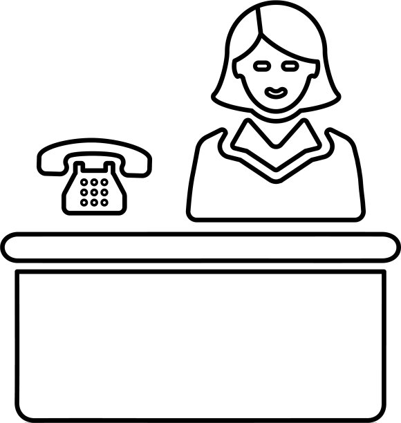 前台接待服务台办公室服务图片下载