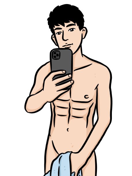 白色背景上的卡通男人图片下载