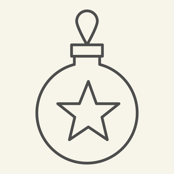 圣诞树玩具细线图标圣诞球图片下载