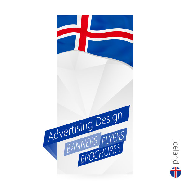 冰岛矢量抽象横幅模板。图片下载