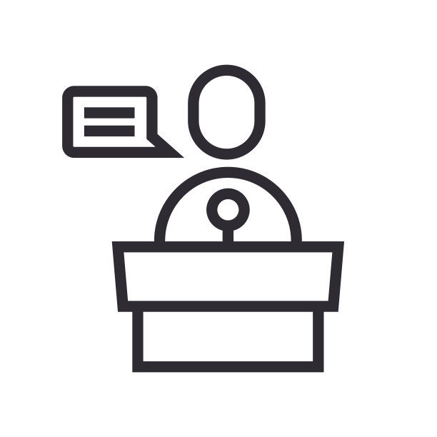 讲台后的演讲者图标图片下载