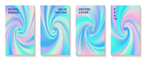 梯度螺旋旋转封面页模板集图片下载