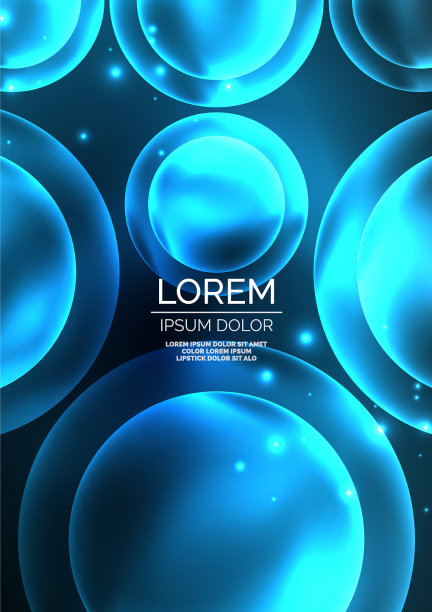 发光的霓虹灯，闪亮的透明气泡玻璃图片下载