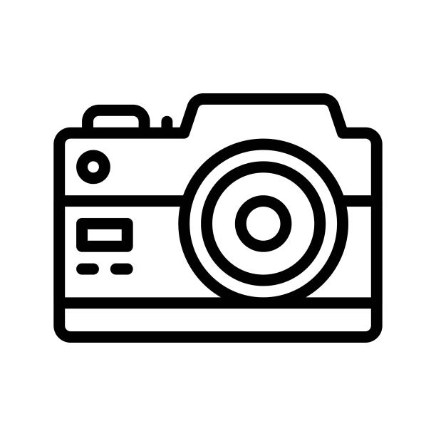 游行相关照片相机与按钮和闪光灯矢量线性风格，图片下载