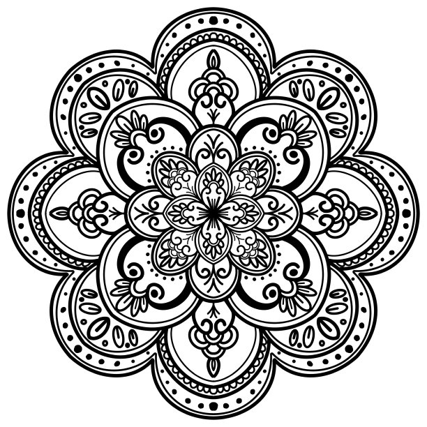 曼荼罗图案着色书图片下载