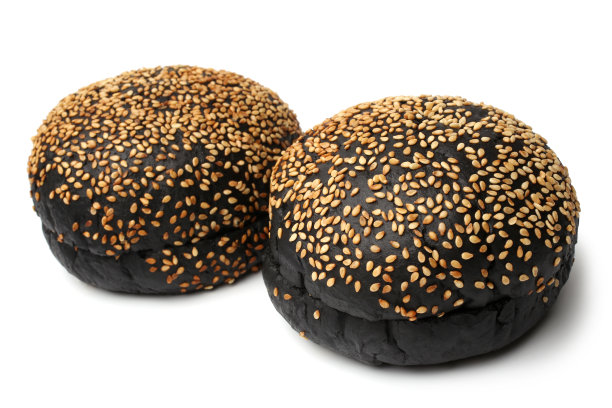 汉堡黑面包加芝麻图片下载