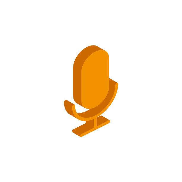 矢量等距麦克风图标上的白色背景。图片下载