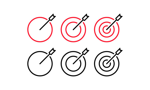 目标线图标。成功的象征。经营理念。矢量在孤立的白色背景。每股收益10图片下载