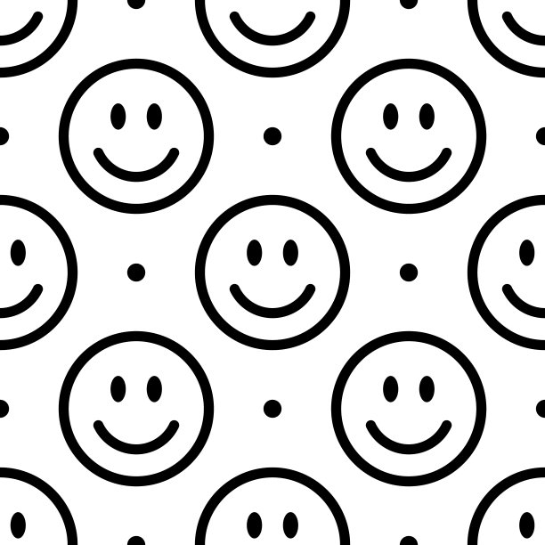 微笑图标模式。白色背景上的笑脸。向量抽象背景图片下载