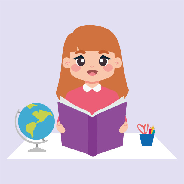 女孩在家学习图片下载