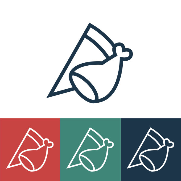 线条图标披萨与牛肉图片下载