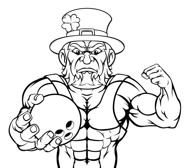 小精灵抱着保龄球运动吉祥物图片下载