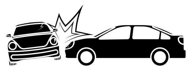 交通事故，道路车辆碰撞，十字路口侧面撞击。道路事故、人身健康保险、安全驾驶矢量素材图片下载