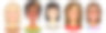 插图一套女性卡通肖像。不同种族和国籍的幸福女人。图片下载