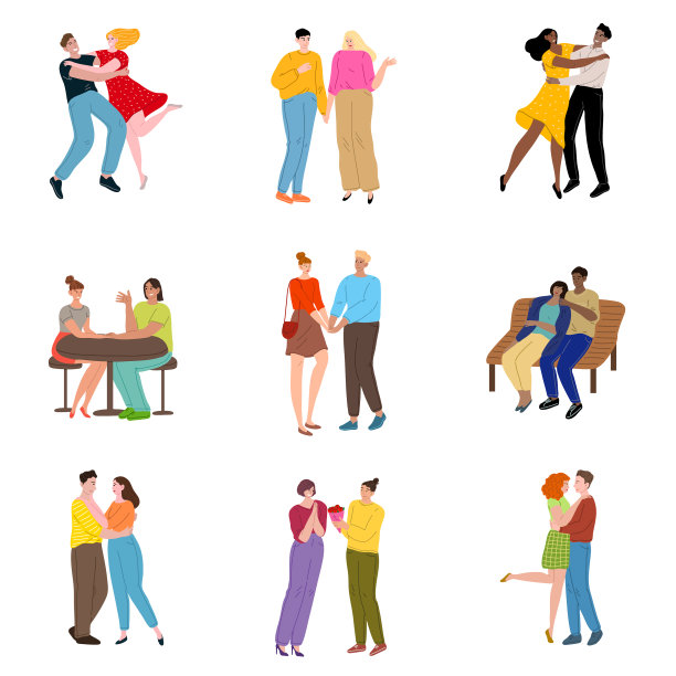 设情侣和朋友见面在不同的地方图片下载