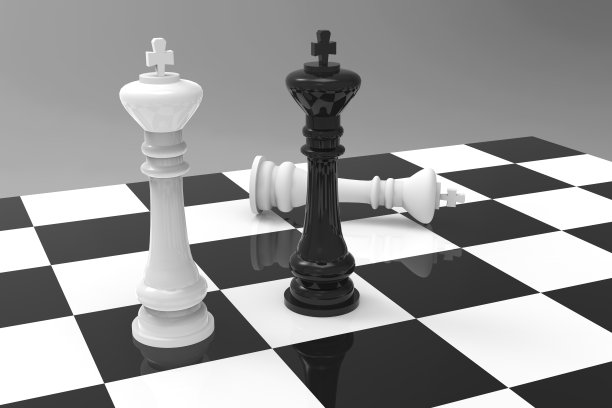 国际象棋之王的棋盘3d渲染图片下载