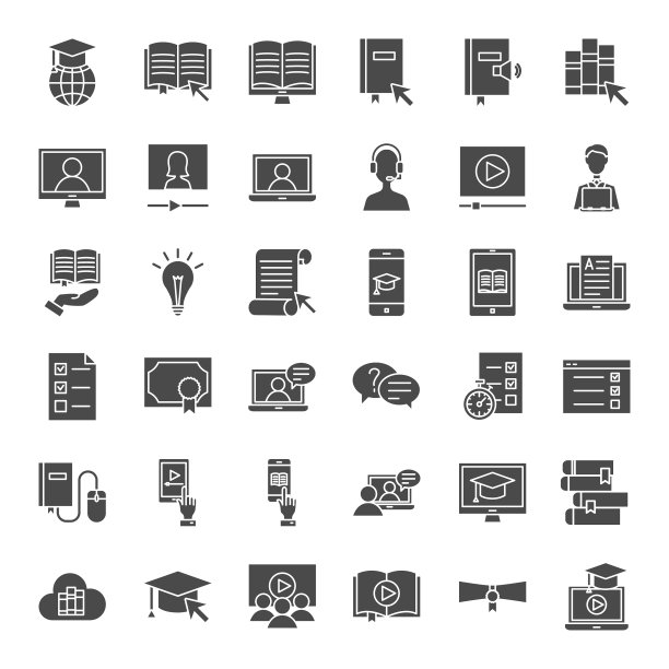 在线学习坚实的web图标图片下载