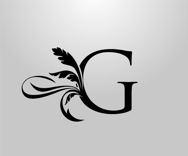 经典典雅的字母g花卉标志复古图片下载