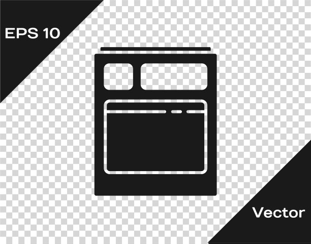 黑色厨房洗碗机图标隔离图片下载