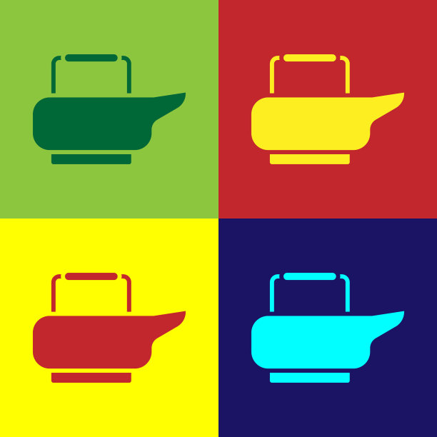 波普艺术便盆图标孤立的颜色背景图片下载