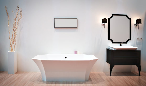 美丽的豪华室内浴室在旧的经典风格图片下载