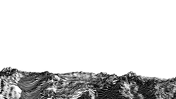 抽象古董木刻印刷自然地理前景股票图片下载