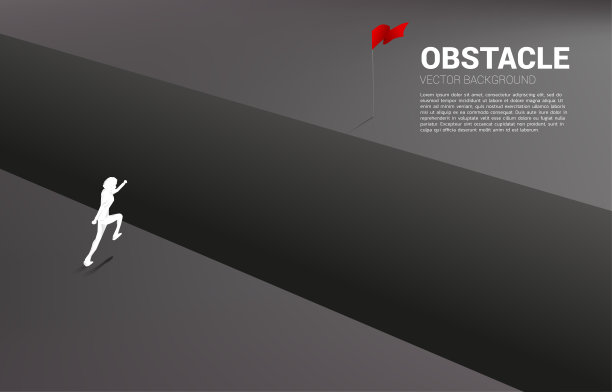 商人穿过深渊奔向目标的剪影。图片下载