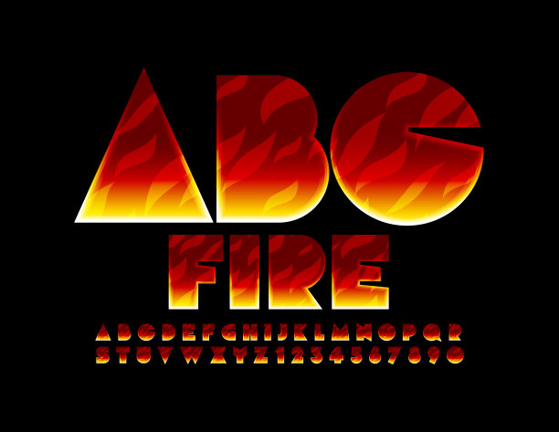 矢量火字母和数字图片下载