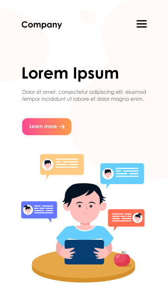 小男孩坐在桌子旁和朋友聊天图片下载