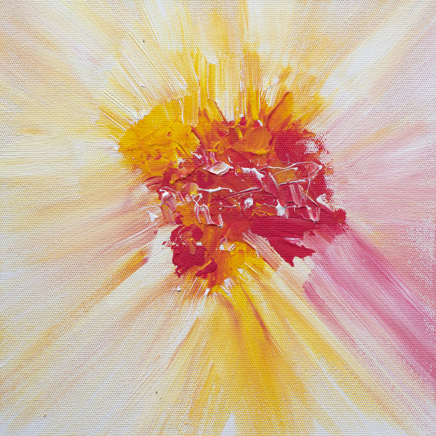 布面抽象丙烯画，手绘形象图片下载