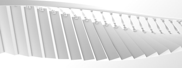 未来主义螺旋楼梯与栏杆：极简建筑设计图片下载