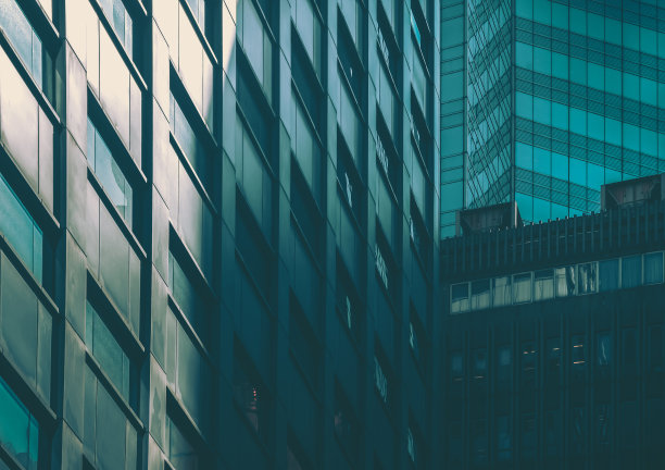 现代香港建筑，形象复古风格图片下载