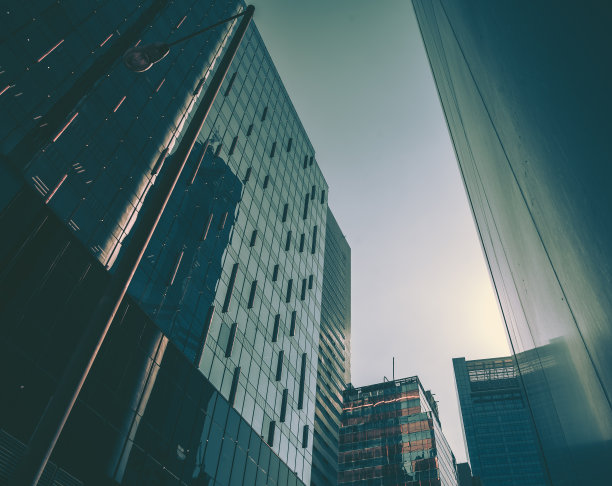 现代香港建筑，形象复古风格图片下载