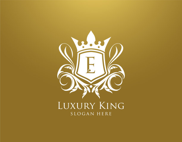 e字母金标志金经典奢华王者图片下载