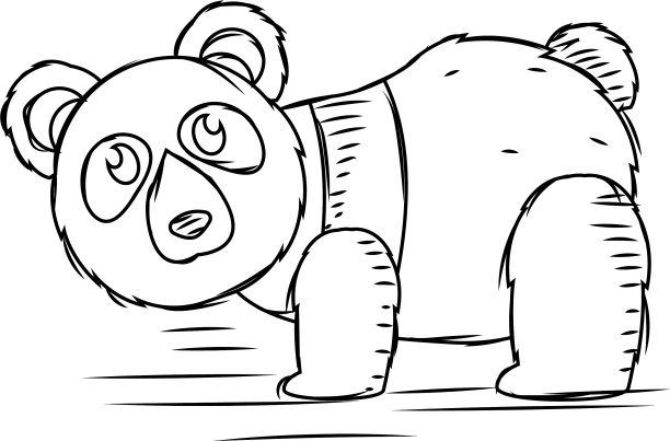 卡通一个可爱的熊猫小品图片下载