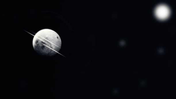 行星在黑暗的背景上。在背景中可以看到星星。图片下载