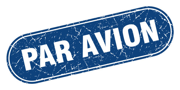 航空标志航空垃圾蓝色邮票标签图片下载