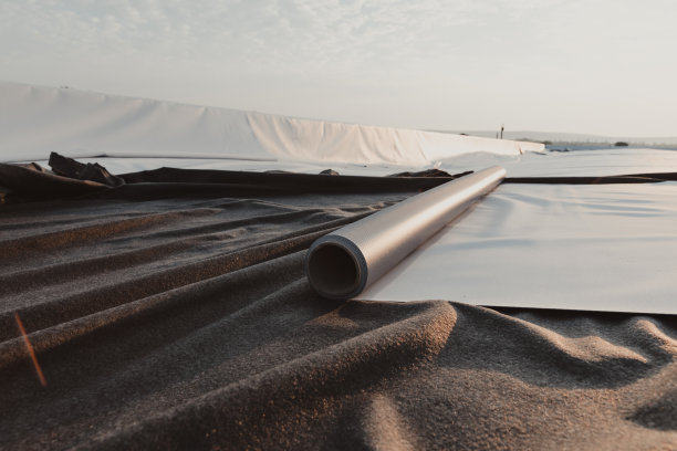 PVC卷筒屋面置于场地屋顶上图片下载