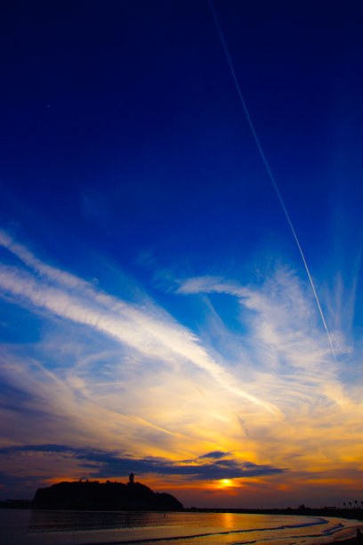 Enoshima的剪影和日落图片下载