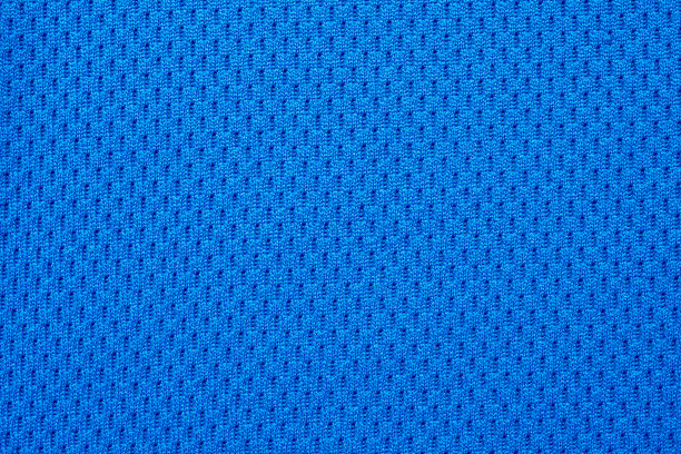 蓝色运动服面料足球运动衫纹理近图片下载