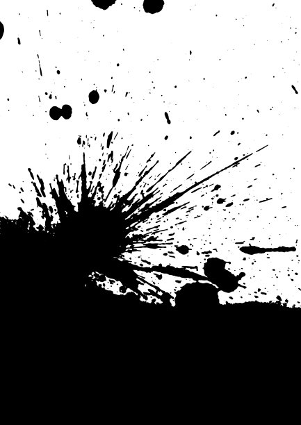 矢量黑色和白色背景与墨水飞溅，墨迹和笔触，斑点，喷雾，污迹，飞溅，飞溅，滴，滴，墨水斑点纹理元素的设计，背景。图片下载