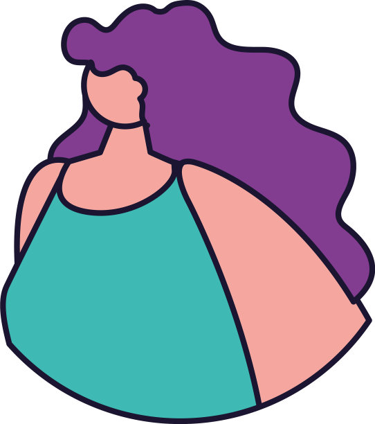 肖像年轻女子线和填充风格图标图片下载