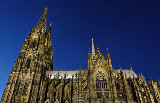 科隆天主教大教堂的外观设计和建筑是世界遗产，也是大主教和大主教管区的所在地图片下载