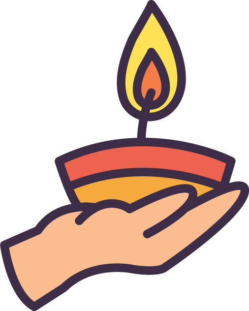 孤立手握蜡烛填充风格图标图片下载