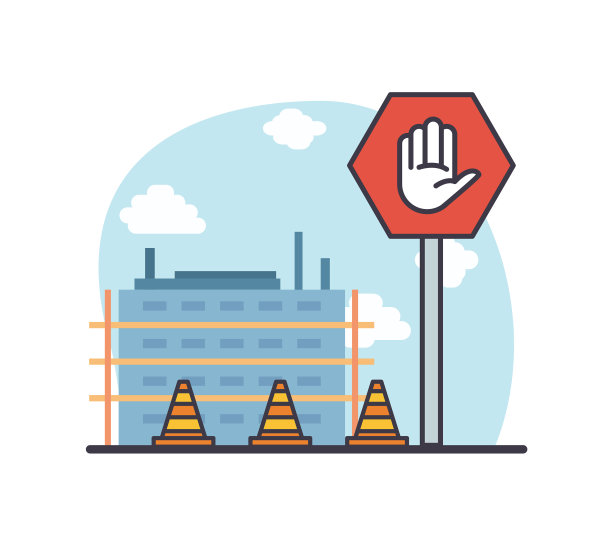 锥形停车板和城市建筑设计图片下载